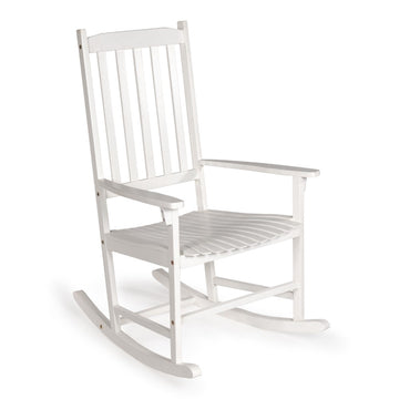 Seagrove Farmhouse Classic Slat-Back 350-LBS Support Acacia Wood Outdoor Rocking Chair - JONATHAN Y